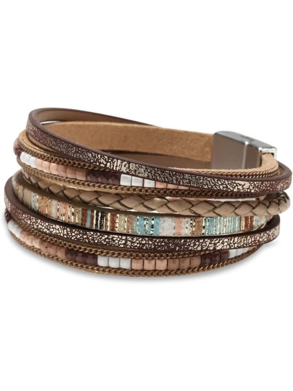 Boho Leather Wrap Bracelets for Women | Layered Cuff Jewelry, Easy Wear Gift